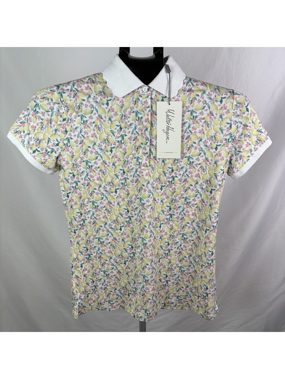Walter Hagen Women Lady Hagen Scallop Short Sleeve Polo Size XS (Item 373)